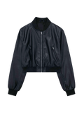 Black - EuroEdge Faux-Leather Bomber - Black