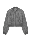 Grey - EuroEdge Faux-Leather Bomber - Grey