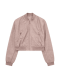 Pink - EuroEdge Faux-Leather Bomber - Pink