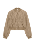 Khaki - EuroEdge Faux-Leather Bomber - Khaki